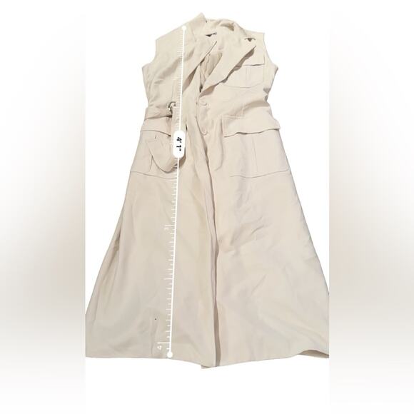 RTR Marina Moscone Collective Cream Long Wrap Vest Coat Sz M - Picture 16 of 16
